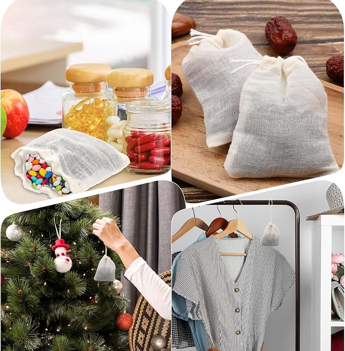 Yolev 30Pcs Sachet Bags Empty Small Drawstring Bags Small Organza Bag Mini - Image 6