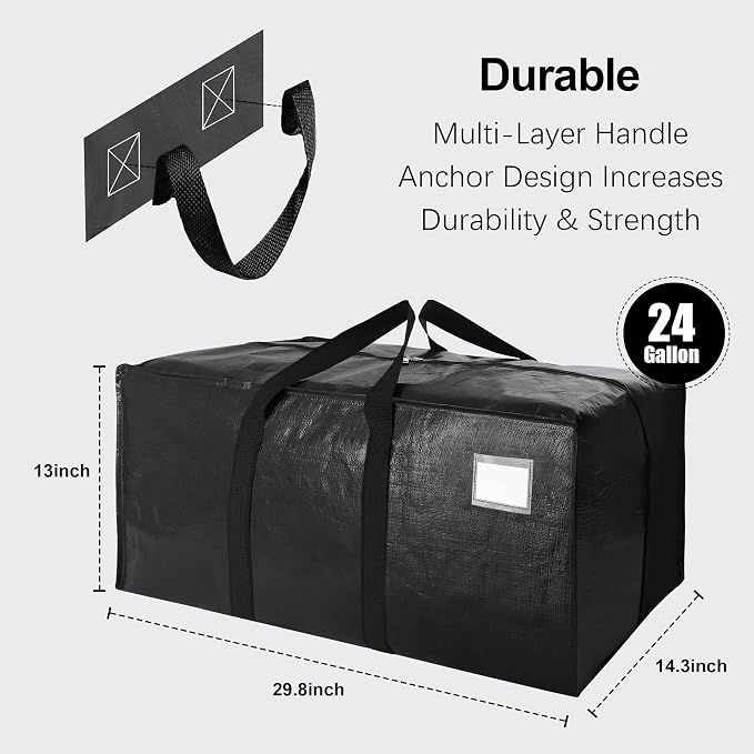 VELVETSURE Heavy Duty Extra Large Moving Bags W/Backpack Straps - Image 2