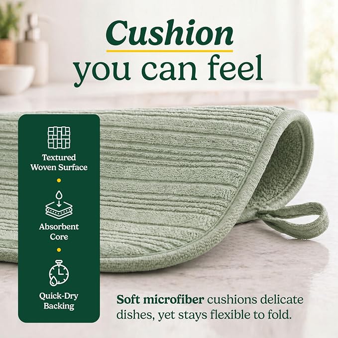 Cuisinart Dish Drying Mat for Kitchen Counter, quick-dry microfiber, machine - Image 4