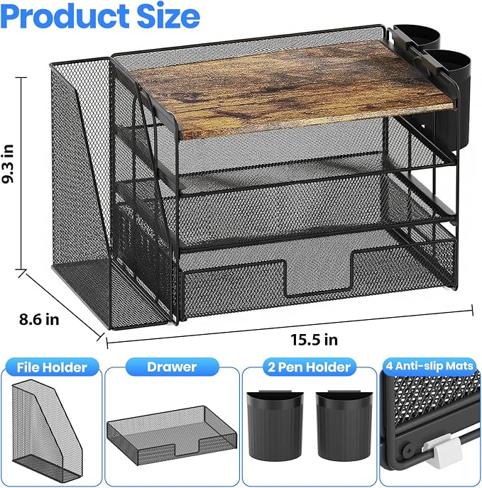 Desk Organizer, 4-Tier Desktop File Organizer - Image 3