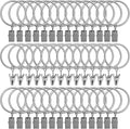 42 Pack Curtain Rings with Clips 1.5" Interior Diameter, Metal Drapery Clips by LULARINE