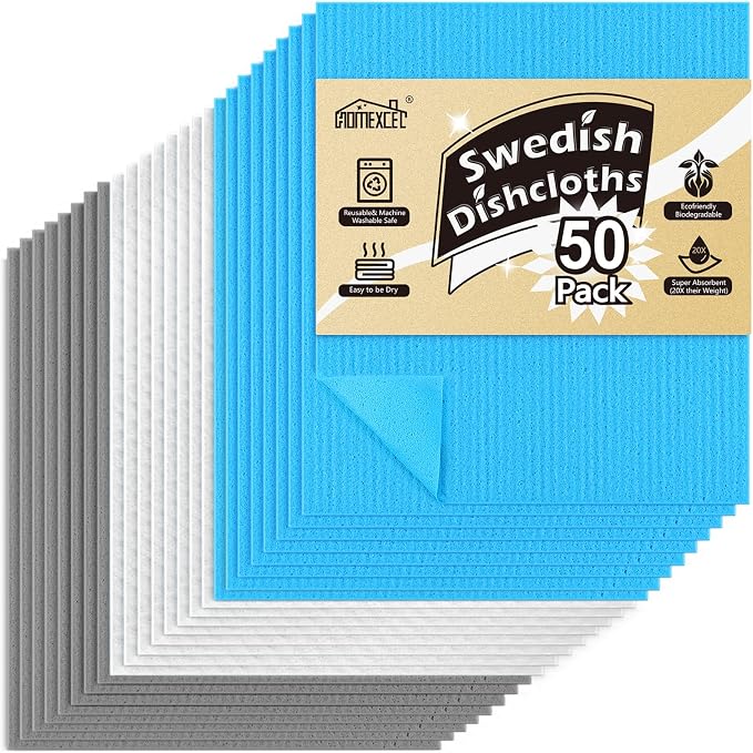 HOMEXCEL 50PK Swedish Dishcloths by HOMEXCEL