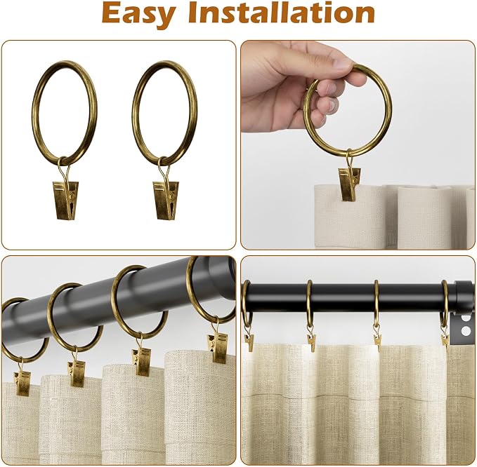24 Pack Bronze Metal Curtain Rings - Image 4