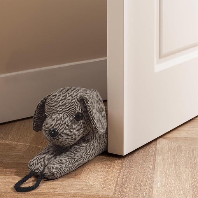 habibee Door Draft Stopper, Weighted Noise Blocker 38 in Coffee Dog | Robust - Image 6