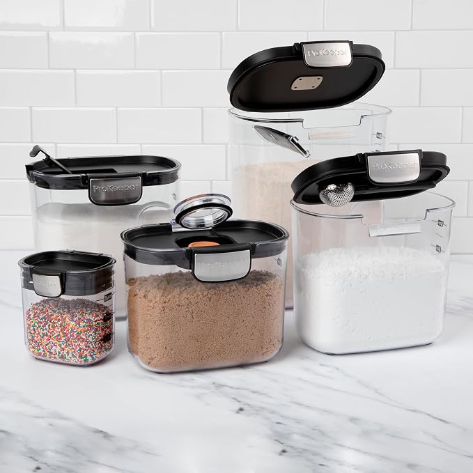 ProKeeper+ Airtight Food Storage Container Set – Clear Plastic Flour and Sugar - Image 9