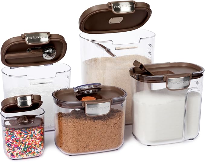 ProKeeper+ Airtight Food Storage Container Set – Clear Plastic Flour and Sugar - Image 4