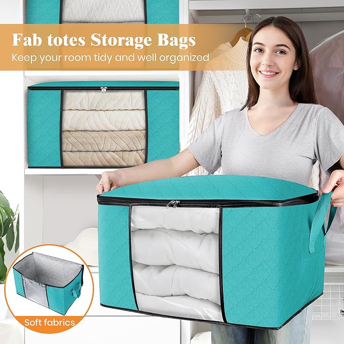 8 Pack Storage Bags for Clothes Blanket Storage Bins - Image 5