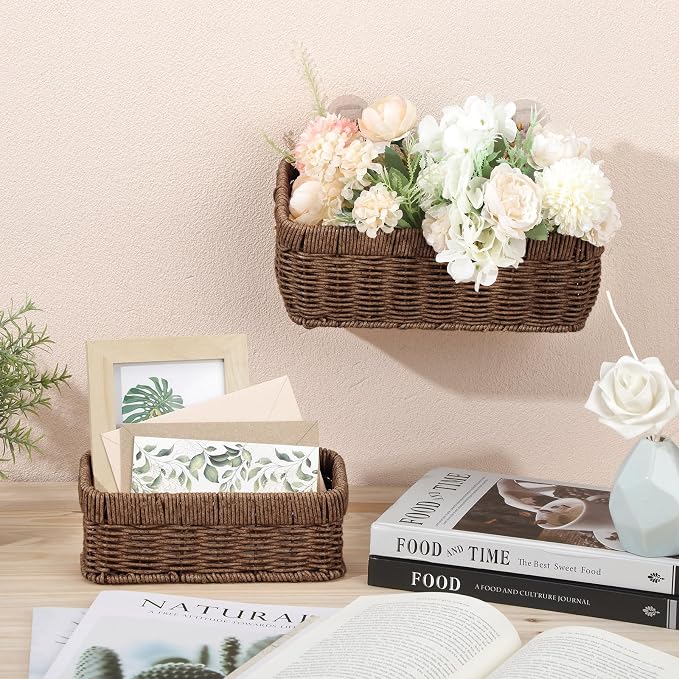 Tioncy 2 Pcs Woven Hanging Wall Baskets - Image 3