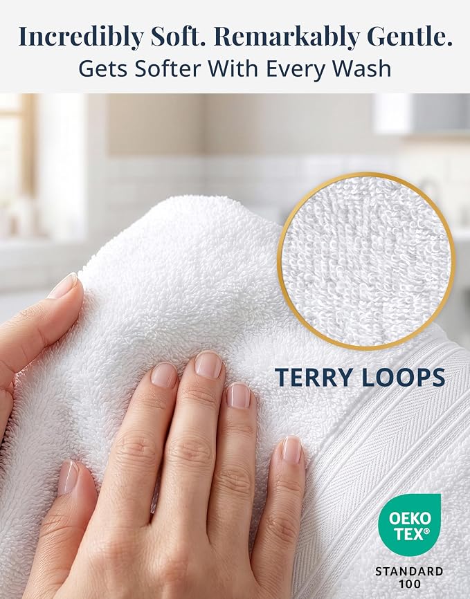 LANE LINEN Hand Towels for Bathroom 100% Cotton 4 Pack 16x28 - Image 2