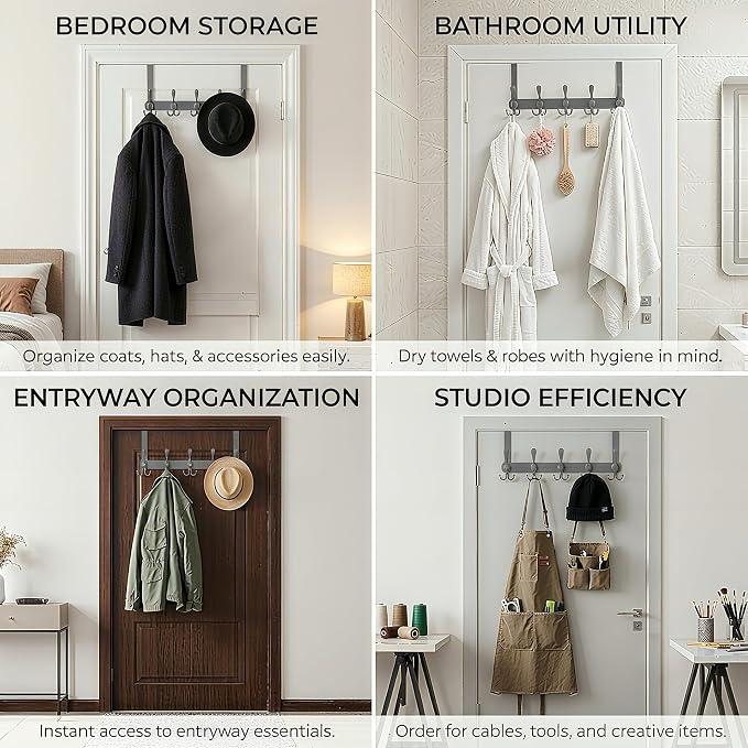 Over The Door Hooks, Heavy Duty Door Hanger - Image 7