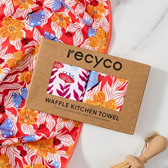 RECYCO Waffle Kitchen Towel Set of 2 - Image 7