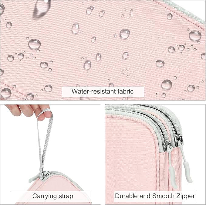 FYY Electronic Organizer, Travel Tech Pouch Bag, Light Pink | Wrist Strap - Image 4
