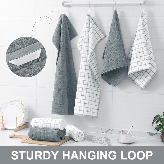Homaxy Large Premium Cotton Kitchen Towels 16"x 28", 12 Pack - Image 6