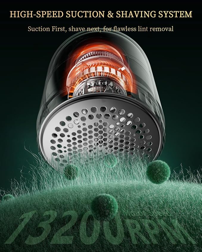 Fabric Shaver with Lint Brush, Large Lint Shaver with Digital Display | - Image 7