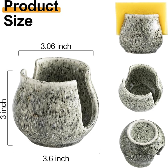 Zoeeker Sponge Holder, Ceramic Sponge Holder - Image 4