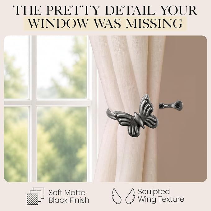 Metal Curtain Tiebacks, Drapery Holders - Image 4