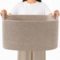 65L Large Laundry Basket with Handles, Woven Blanket Basket by HZFTJOY