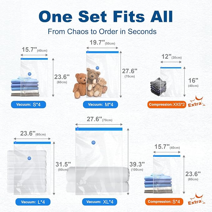 HOUSE DAY 22 Pack Vacuum Storage Bags - Image 9