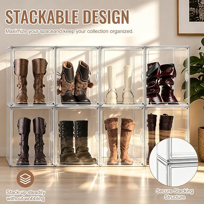 Clear Tall Boot Storage Box, Organizer - Image 3