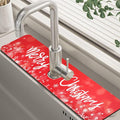 Merry Christmas Snowflake Kitchen Sink Splash Guard Mat Absorbent Fast Drying by Unknown