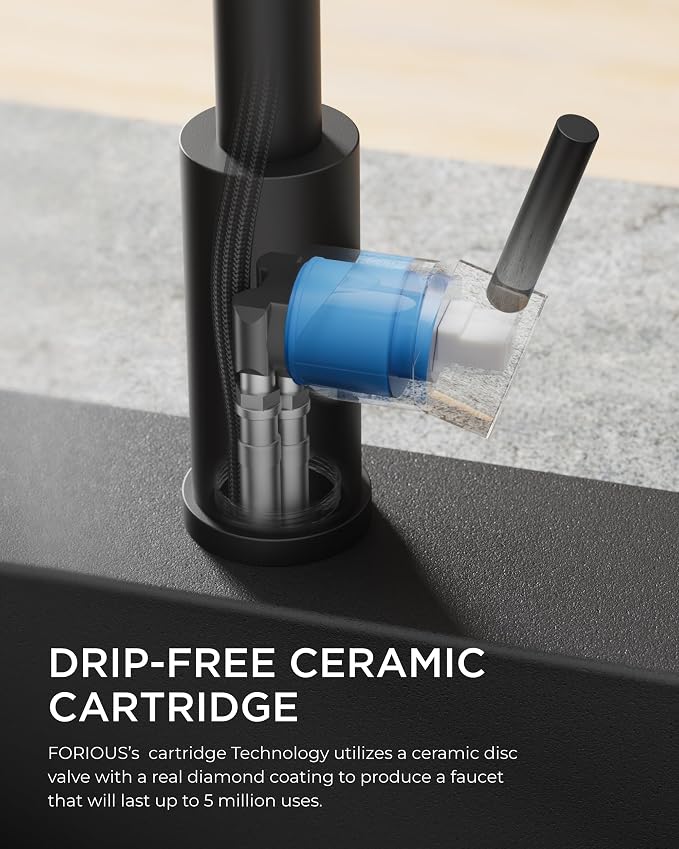 FORIOUS Black Kitchen Faucet - Image 7