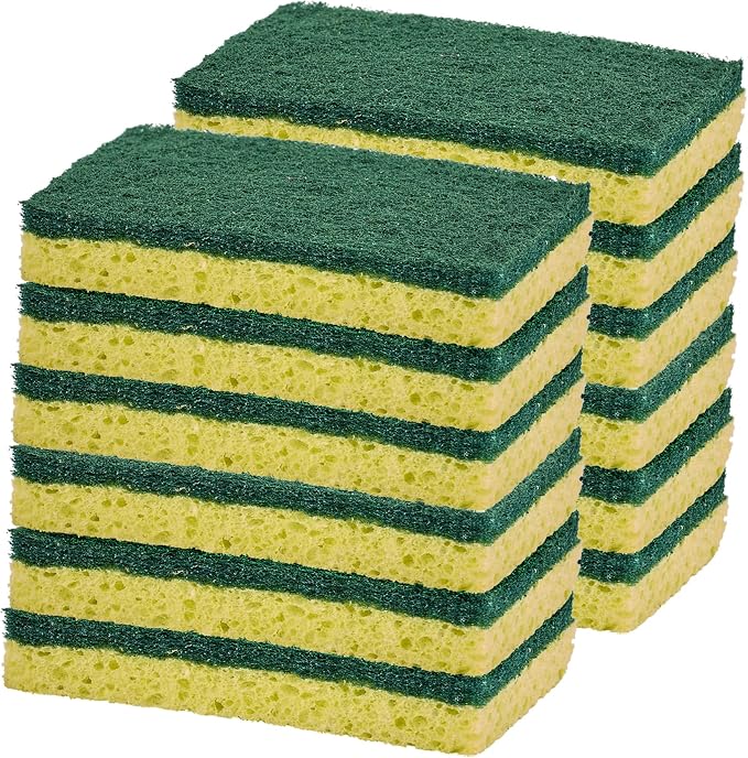 Kitchen Large Sponges for Washing Dishes, Non-Scratch Cellulose Dish Scrub by Superio