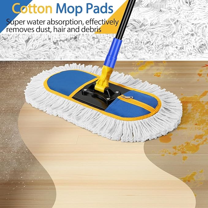 SOBONNE Dust Mop for Hardwood Floors Cleaning, Wet Dry Dust Broom - Image 4