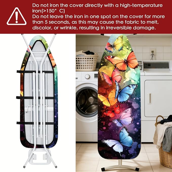 Nuxovilar Rainbow Butterfly Ironing Board Cover 15x54 Cotton - Image 6