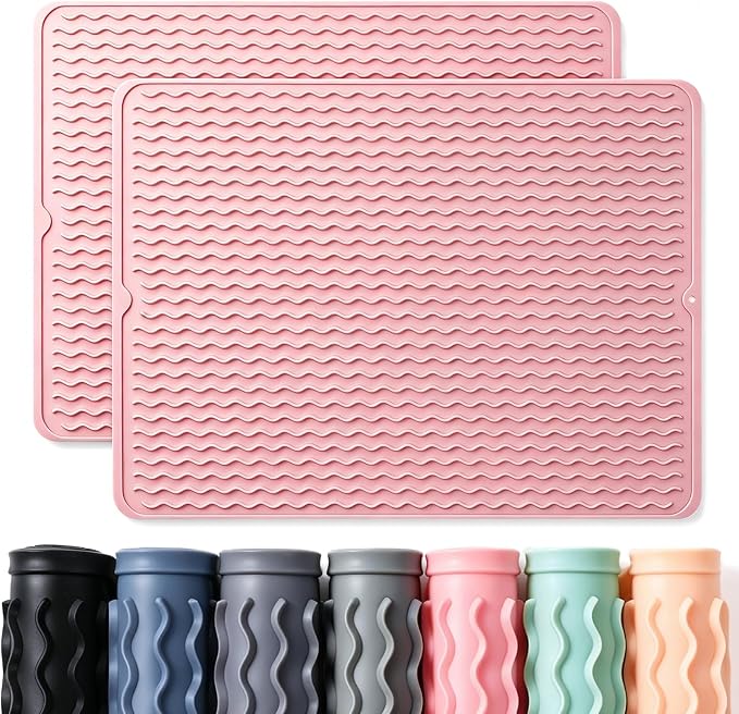 2 Pack Caketime Silicone Dish Drying Mat by CAKETIME