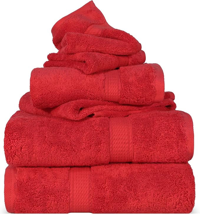 SUPERIOR Egyptian Cotton Ultra Plush & Absorbent, 6 Piece Set, Soft Luxury by SUPERIOR