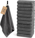 12-Pack Gray Cotton Hand Towels by SEMAXE