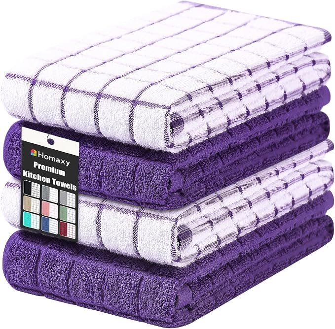 Homaxy Large Premium Cotton Kitchen Towels 16"x 28", 4 Pack by Homaxy