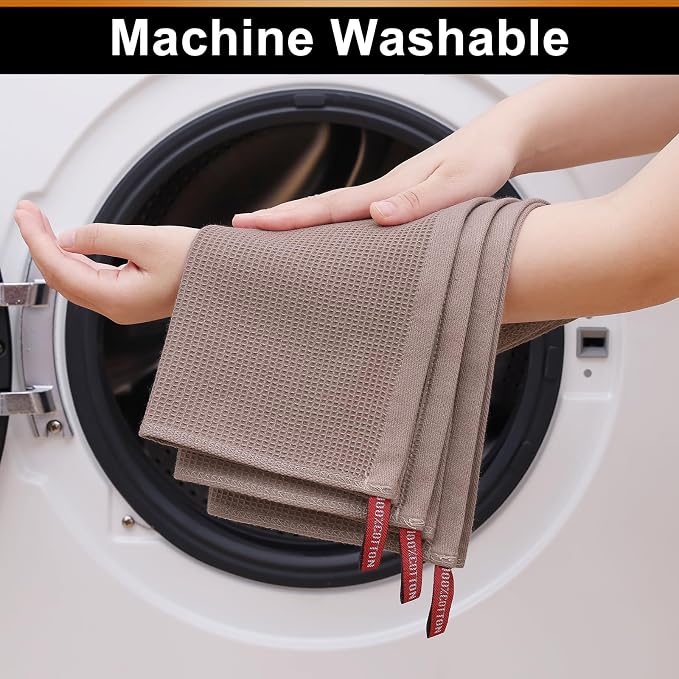 Homaxy 100% Cotton Waffle Weave Dish Cloths, 12 Pack - Image 5