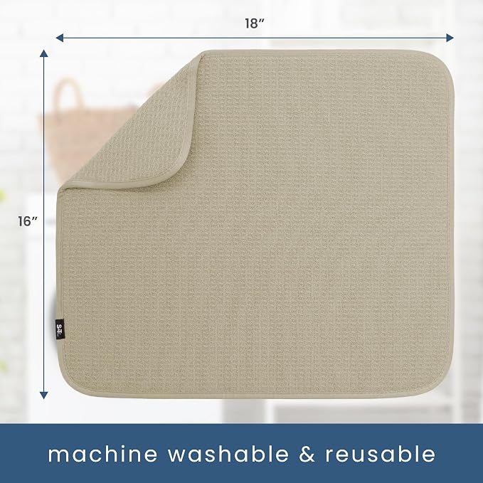 S&T INC. Dish Drying Mat, 2 Pack, 2PK Kitchen Counter Mat - Image 6