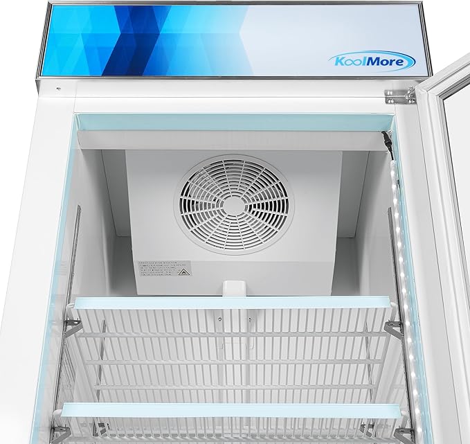 KoolMore 31 in. Commercial One Glass Door Display Upright Freezer Merchandiser in White 23 Cu. Ft. (MDF-1GD-23C-WH)