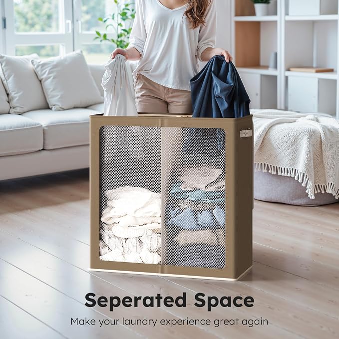 SOLEDI Large Double Laundry Hamper - Image 4