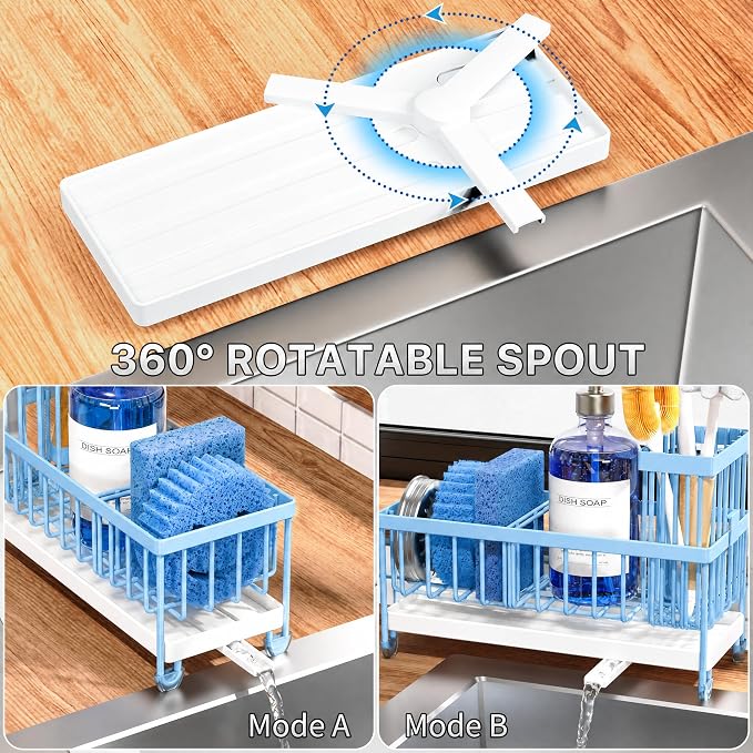 Cisily Sponge Holder for Kitchen Sink, Sink Caddy Organizer - Image 2