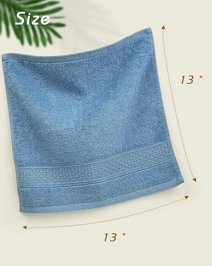 Cleanbear Pure Cotton Wash Cloths Face Cloths, 6 Colors, 13 x 13 Inches | - Image 3