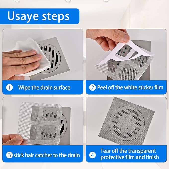 50Pcs Disposable Floor Drain Sticker, Shower Drain Hair Catcher, Hair Drain - Image 5