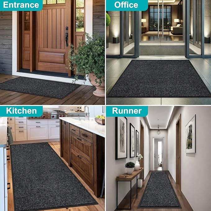 Azadx 2'x3' Front Door Mat Heavy Duty Indoor Outdoor Door Mat Non-Slip Backing Doormat for Entryway Stain and Fade Resistant Commercial Floor Mats Entry Mat Low Profile Welcome Door Mats