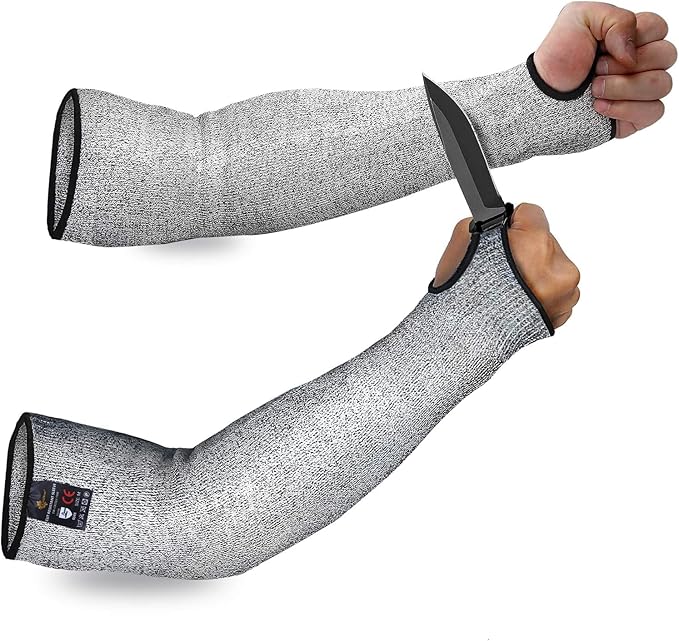 Evridwear Protective Arm Sleeves Cut Resistant Farmers Sleeves for Men Work, Gardening, Farming, Arm Protectors for Thin Skin and Bruising (XS, With Thumb Hole)