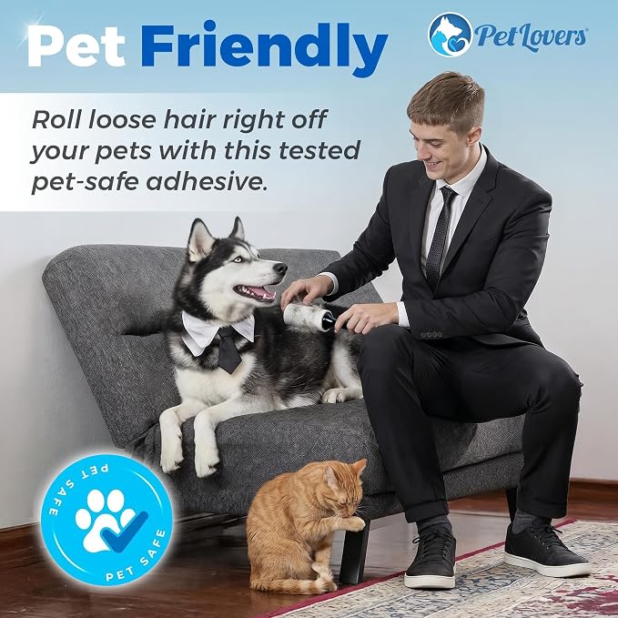PetLovers Extra Sticky Lint Roller Mega Value Set 500 Sheets - Image 3