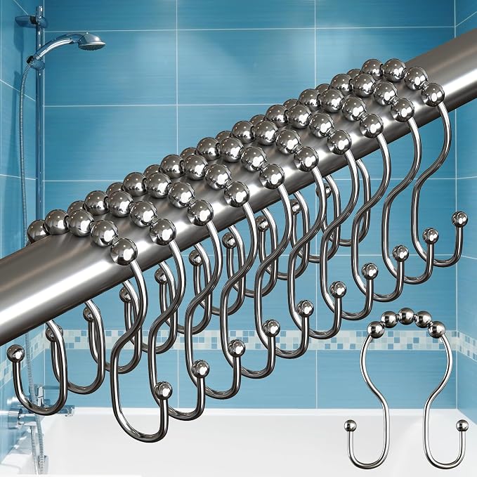 BigFoot Shower Curtain Hooks, Stainless Steel, Rust-Resistant, Easy Install | by BigFoot
