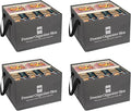 Freezer Organizer Bins, 4 Pack Collapsible Deep Freezer Organizer Bins for 15"x14"x9", freezer Storage Bins with Removable Dividers, Handles (Dark Grey, 4 Pack)