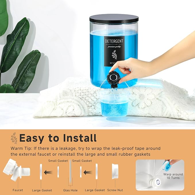 1 Glass Laundry Detergent Dispenser - 120 Oz Liquid Detergent - Image 6