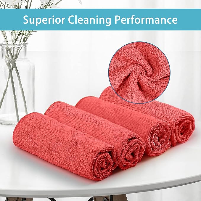 HOMEXCEL 100PK Microfiber Cleaning Cloth, Cleaning Rag - Image 2