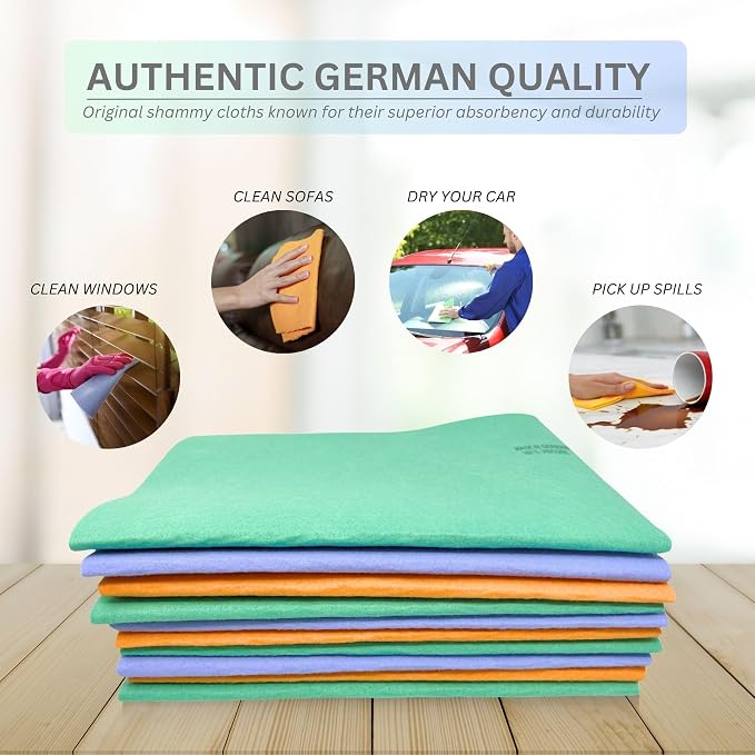 10 Pack Extra Large Original German Shammy Cloths Chamois Towels Super Absorbent - Image 5