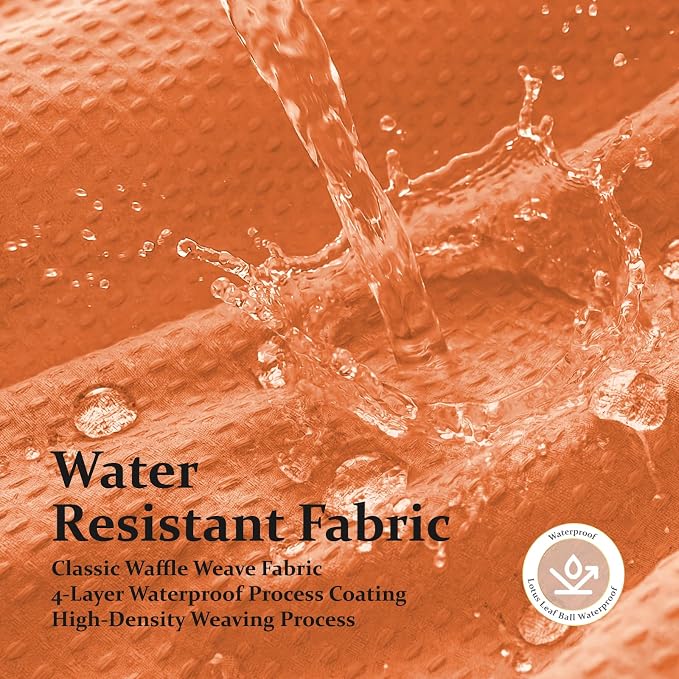 Dynamene Stall Waffle Shower Curtain 256GSM Heavy Fabric 36x72 Burnt Orange - Image 8