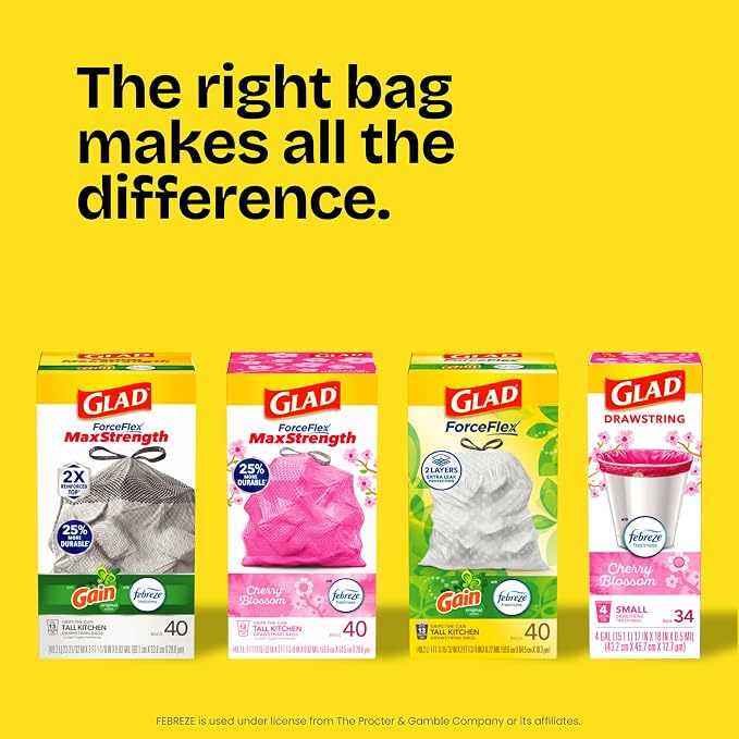 Glad Trash Bags, ForceFlex Tall Garbage Bags, 13 Gallon Grey Trash Bags - Image 9