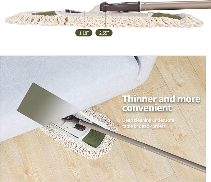 Eyliden Dust Mop, 2 Microfiber Pads, Home Commercial Cleaning, Quick Swap - Image 5